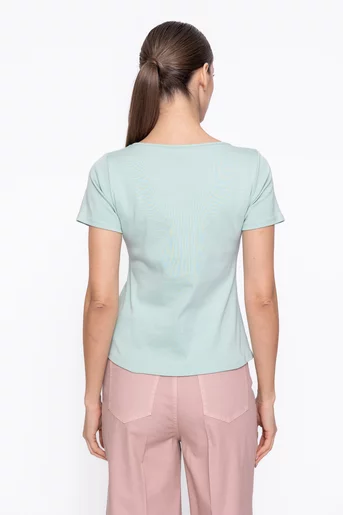 ricou bumbac cu decolteu pătrat vernil BAM60306