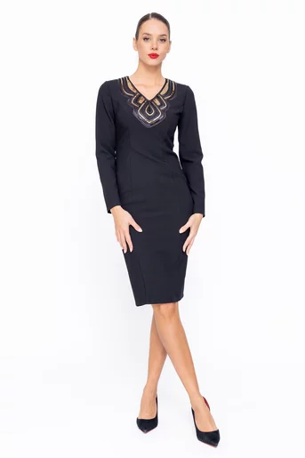 Rochie Caramel conică cu aplicație R8580