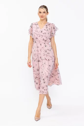 Rochie Caramel cu mâneci despicate roz R8639