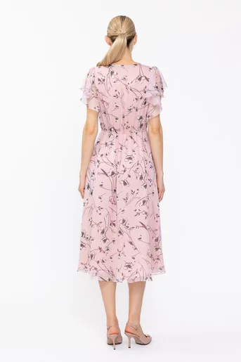 Rochie Caramel cu mâneci despicate roz R8639