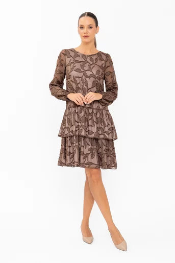 Rochie Caramel cu volane maro R8648