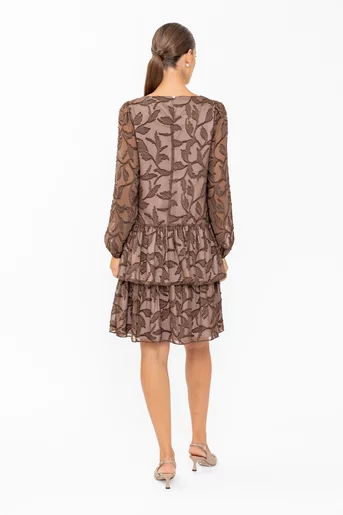 Rochie Caramel cu volane maro R8648