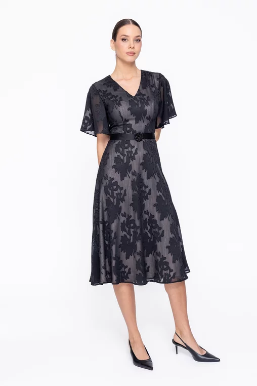 Rochie Caramel elegantă cu cordon R8614 thumbnail picture - 