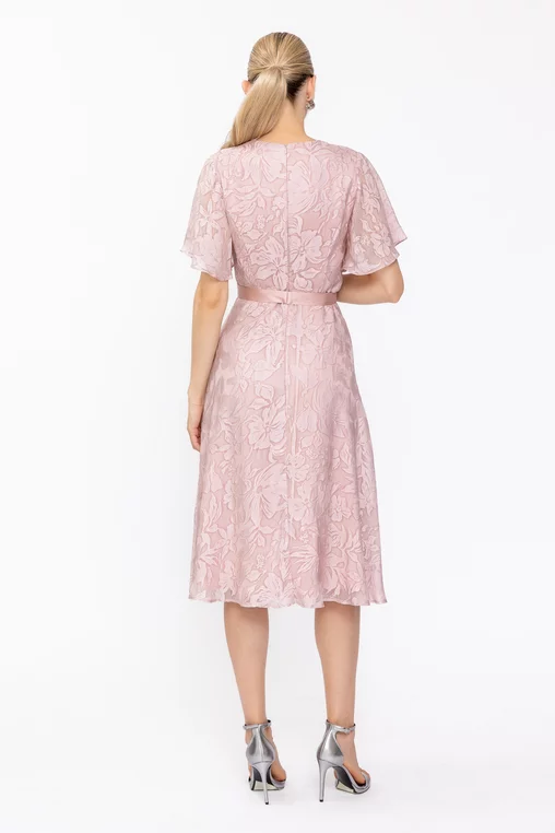 Rochie Caramel elegantă cu cordon roz R8614 thumbnail picture - 