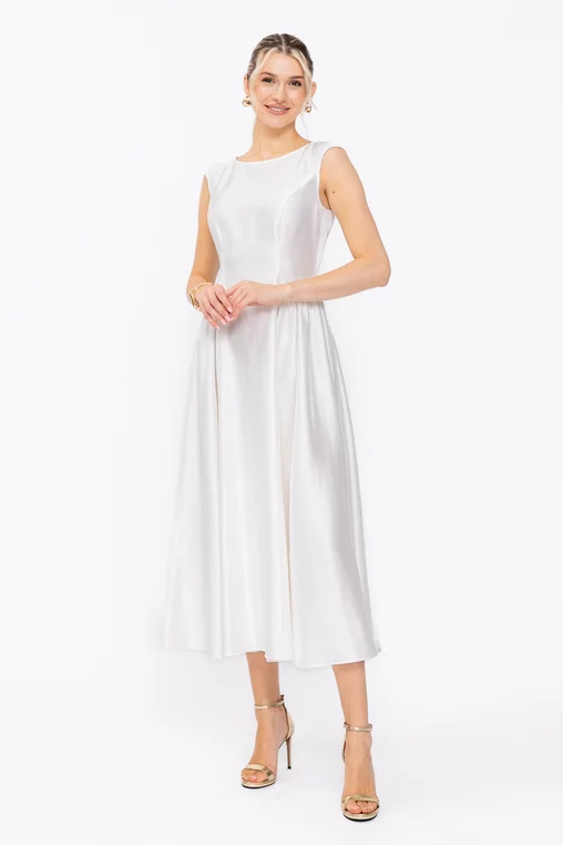 Rochie Caramel elegantă cu creți laterali ivory R8631 thumbnail picture - 
