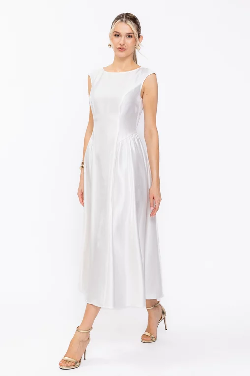 Rochie Caramel elegantă cu creți laterali ivory R8631 thumbnail picture - 
