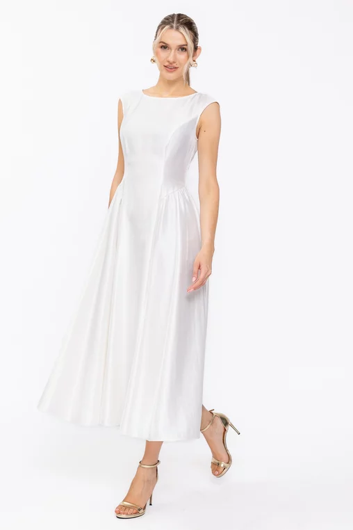 Rochie Caramel elegantă cu creți laterali ivory R8631 thumbnail picture - 