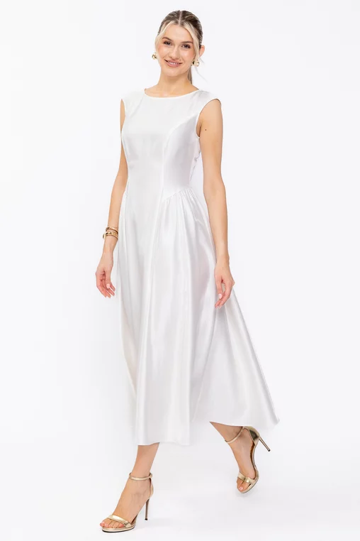 Rochie Caramel elegantă cu creți laterali ivory R8631 thumbnail picture - 