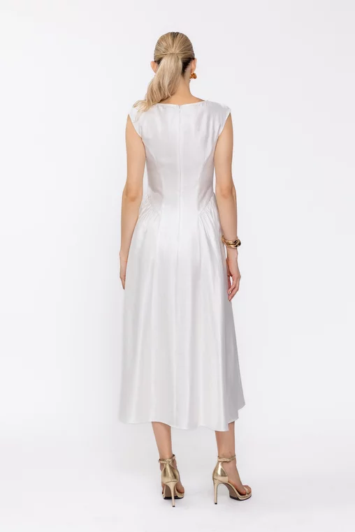 Rochie Caramel elegantă cu creți laterali ivory R8631 thumbnail picture - 