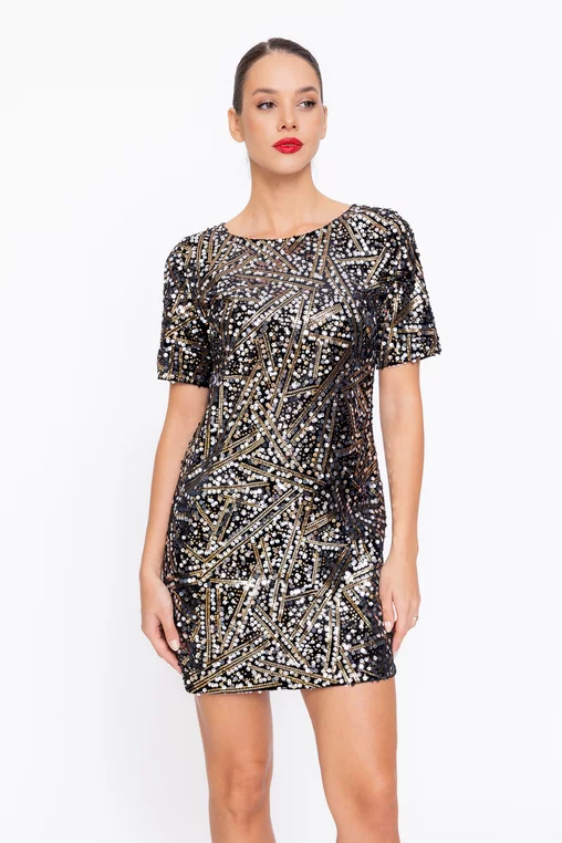 Rochie Caramel elegantă cu paiete R8578 thumbnail picture - 