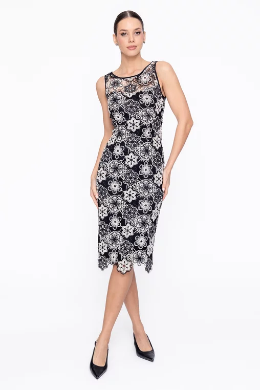 Rochie Caramel elegantă din dantelă neagră R8621 thumbnail picture - 