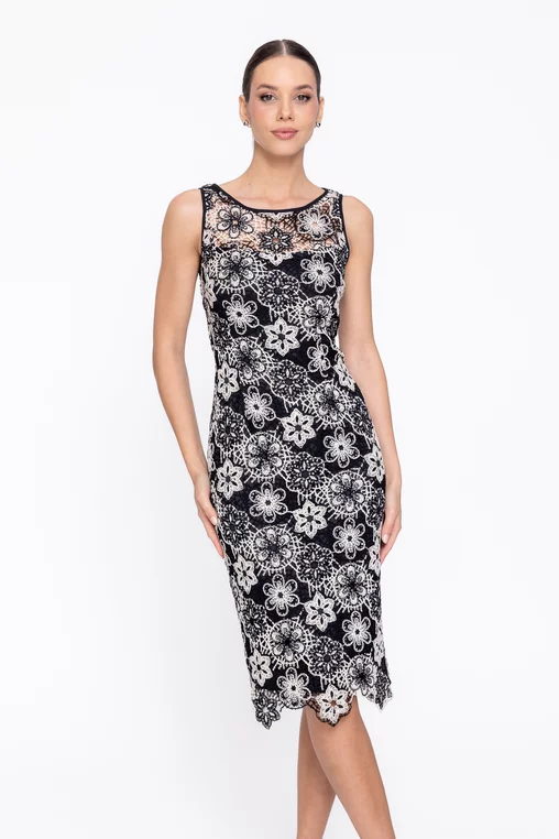 Rochie Caramel elegantă din dantelă neagră R8621 thumbnail picture - 