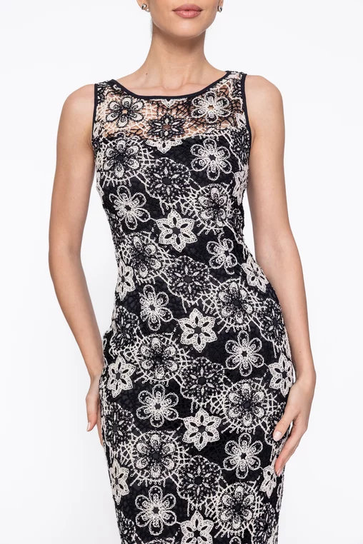 Rochie Caramel elegantă din dantelă neagră R8621 thumbnail picture - 