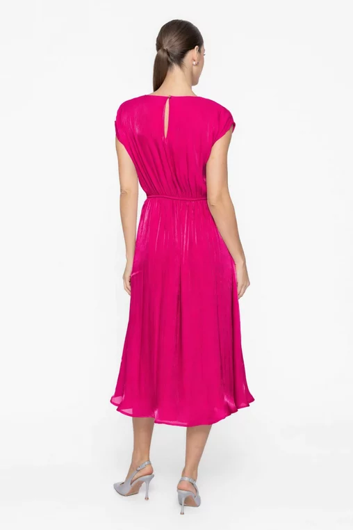 Rochie Caramel elegantă din voal cu flori decorative fucsia R8622 thumbnail picture - 