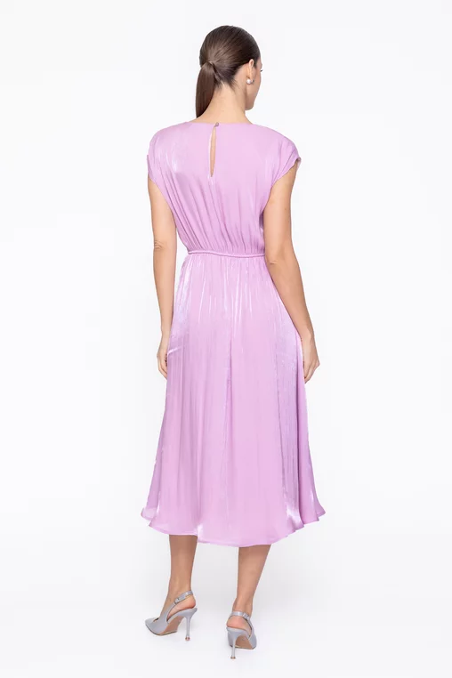 Rochie Caramel elegantă din voal cu flori decorative lila R8622 thumbnail picture - 