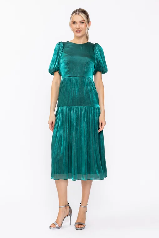 Rochie Caramel elegantă voal peliculizat verde R8635 thumbnail picture - 
