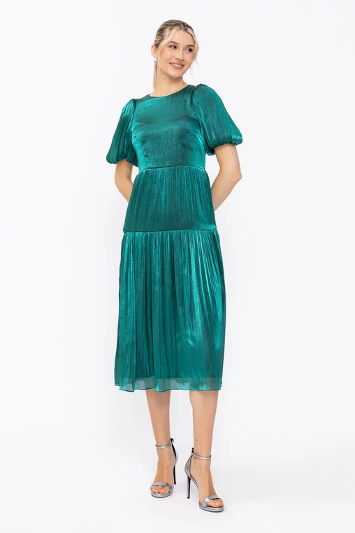 Rochie Caramel elegantă voal peliculizat verde R8635 thumbnail picture - 
