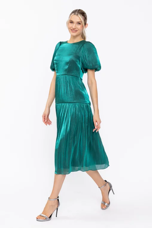 Rochie Caramel elegantă voal peliculizat verde R8635 thumbnail picture - 