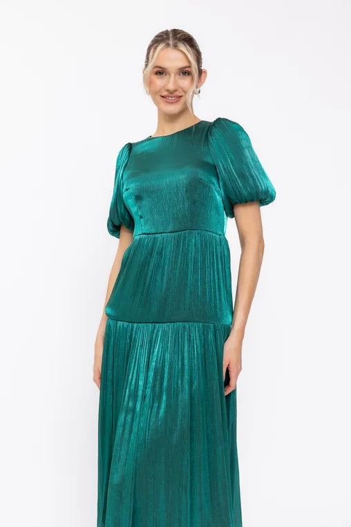Rochie Caramel elegantă voal peliculizat verde R8635 thumbnail picture - 