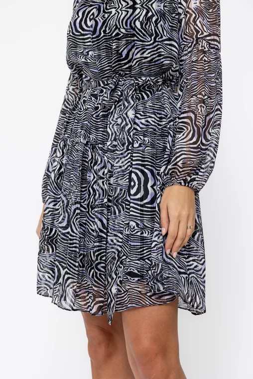Rochie Caramel imprimeu zebră neagră R8605 thumbnail picture - 