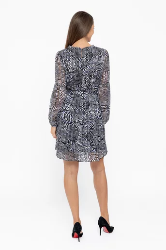 Rochie Caramel imprimeu zebră neagră R8605