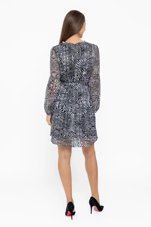 Rochie Caramel imprimeu zebră neagră R8605 thumbnail picture - 