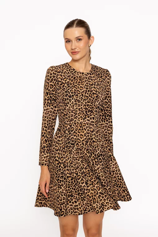 Rochie Caramel în clini animal print R8643 thumbnail picture - 