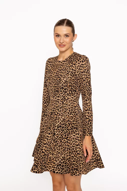Rochie Caramel în clini animal print R8643 thumbnail picture - 