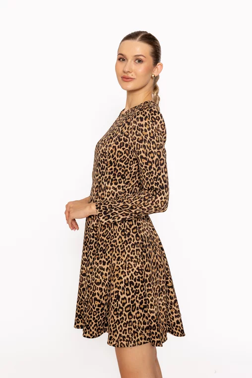 Rochie Caramel în clini animal print R8643 thumbnail picture - 
