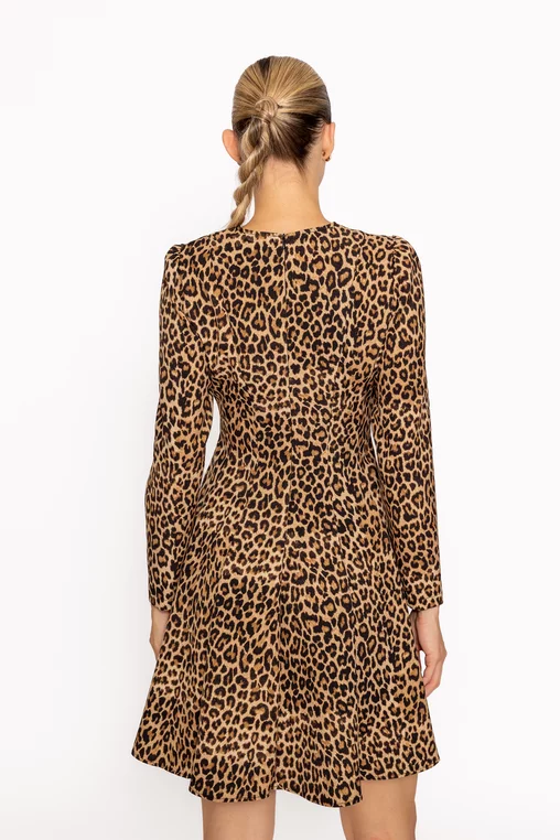 Rochie Caramel în clini animal print R8643 thumbnail picture - 