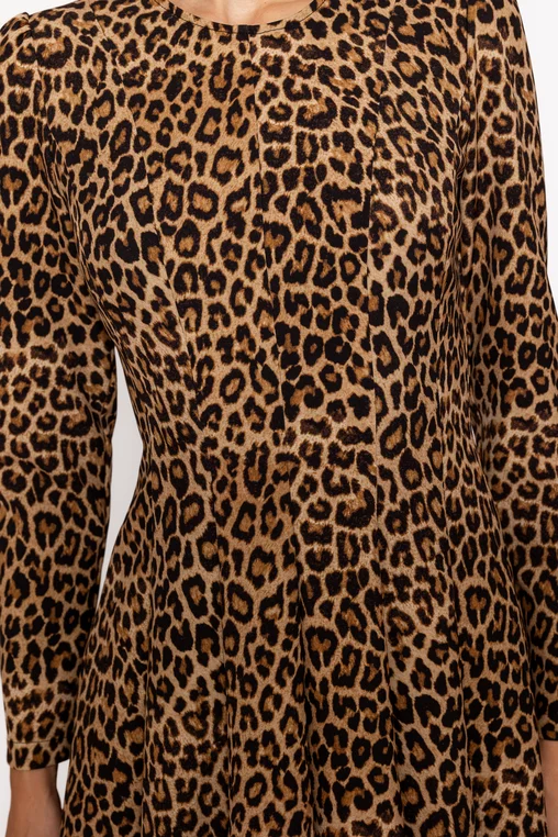 Rochie Caramel în clini animal print R8643 thumbnail picture - 