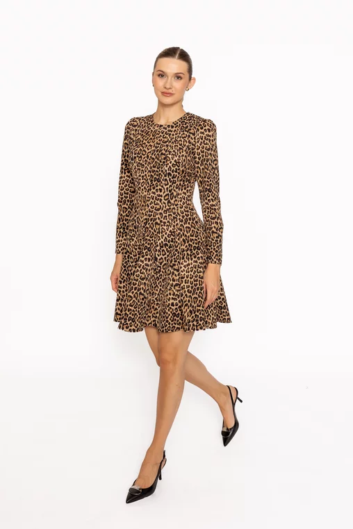 Rochie Caramel în clini animal print R8643 thumbnail picture - 