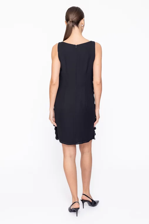 Rochie Caramel lejeră din voal cu aplicații neagră R8619 thumbnail picture - 