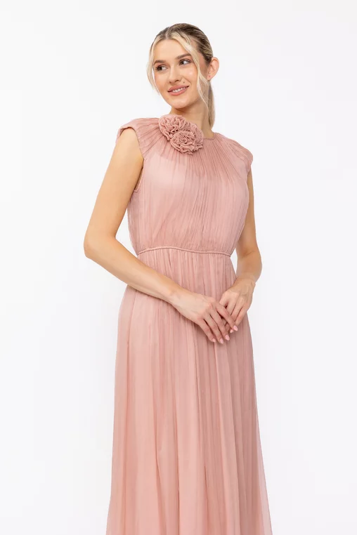 Rochie Caramel mătase naturală roz R8637 thumbnail picture - 