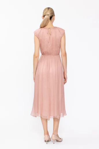 Rochie Caramel mătase naturală roz R8637