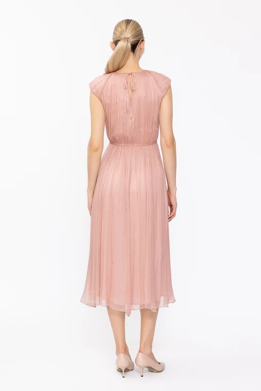 Rochie Caramel mătase naturală roz R8637 thumbnail picture - 