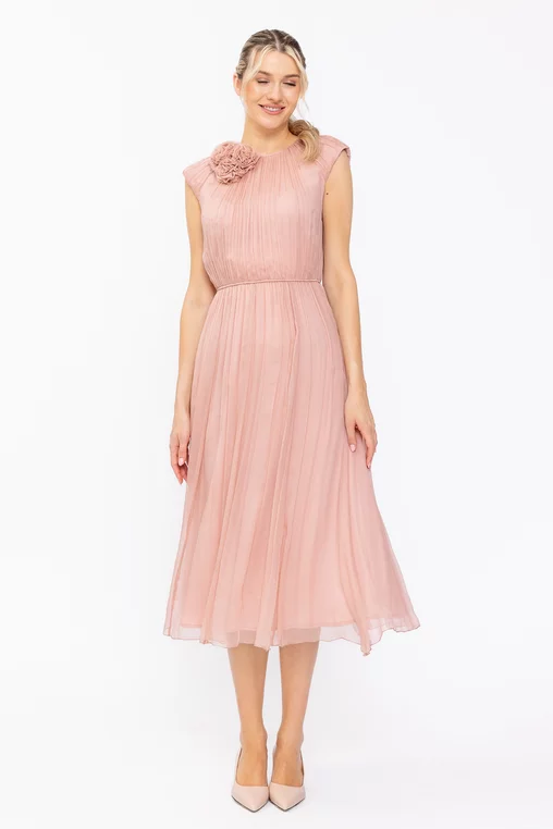 Rochie Caramel mătase naturală roz R8637 thumbnail picture - 