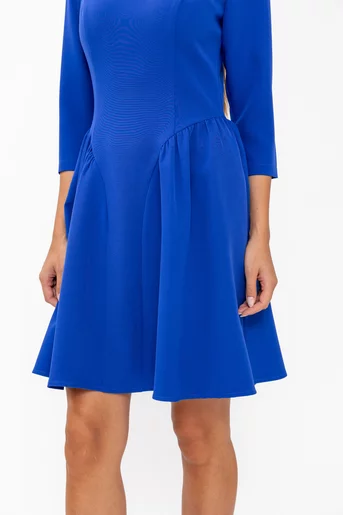 Rochie Caramel mini cu creți lateral albastră R8644