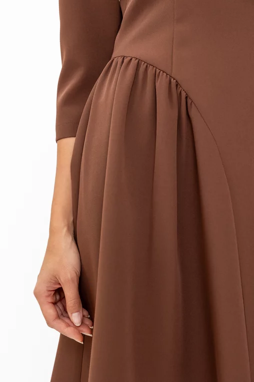 Rochie Caramel mini cu creți lateral maro R8644 thumbnail picture - 