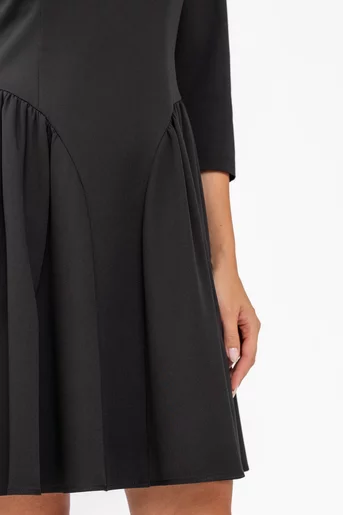 Rochie Caramel mini cu creți lateral neagră R8644