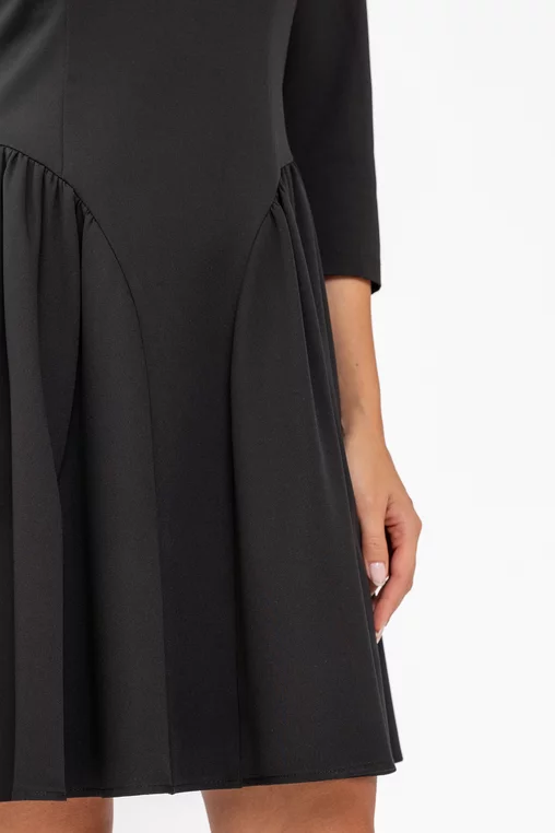 Rochie Caramel mini cu creți lateral neagră R8644 thumbnail picture - 