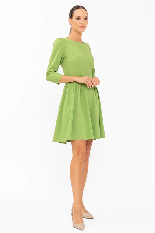 Rochie Caramel mini cu creți lateral verde R8644 thumbnail picture - 