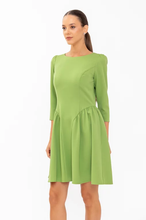Rochie Caramel mini cu creți lateral verde R8644 thumbnail picture - 