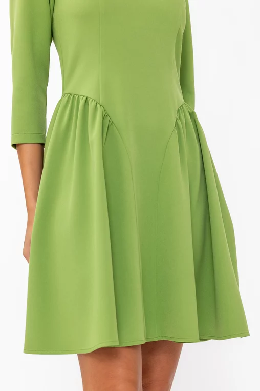 Rochie Caramel mini cu creți lateral verde R8644 thumbnail picture - 