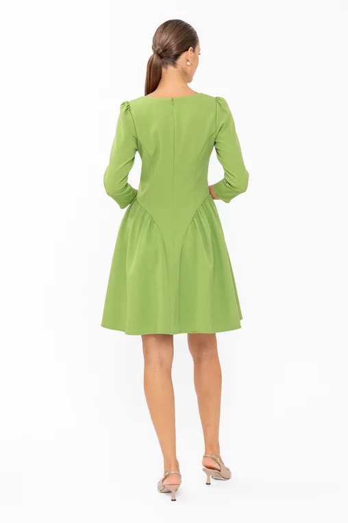Rochie Caramel mini cu creți lateral verde R8644 thumbnail picture - 