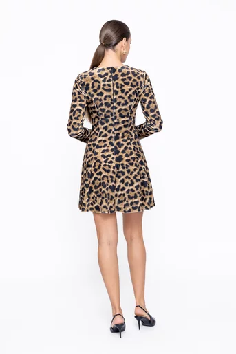 Rochie Caramel mini din catifea animal print R8587