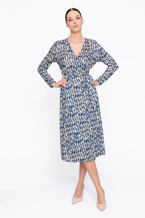 Rochie Caramel suprapusă imprimeu geometric R8613 thumbnail picture - 