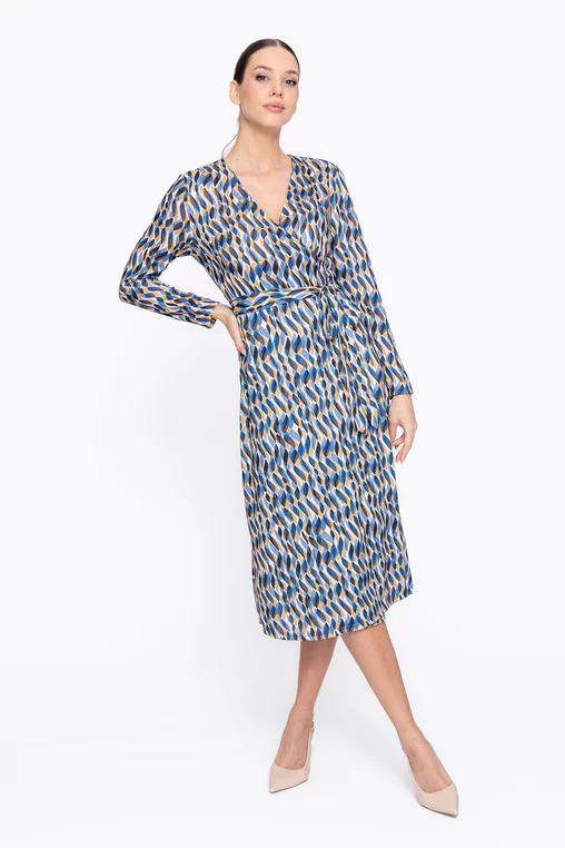 Rochie Caramel suprapusă imprimeu geometric R8613 thumbnail picture - 