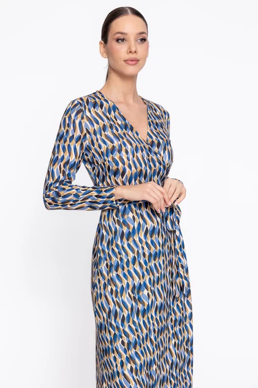 Rochie Caramel suprapusă imprimeu geometric R8613 thumbnail picture - 
