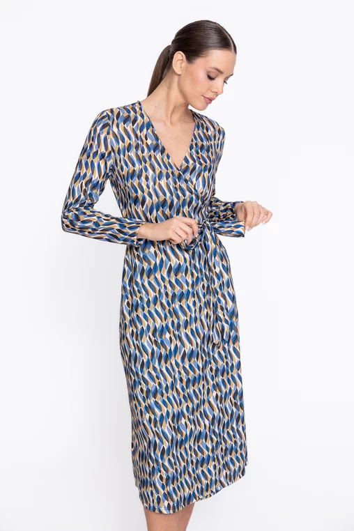 Rochie Caramel suprapusă imprimeu geometric R8613 thumbnail picture - 